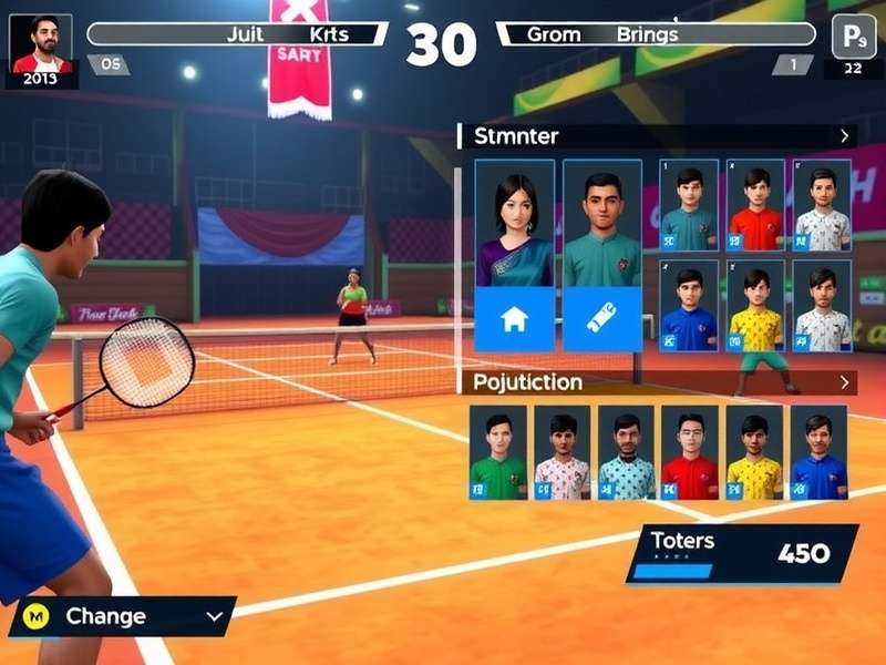 Smash Supremo gameplay screenshot showing badminton court action